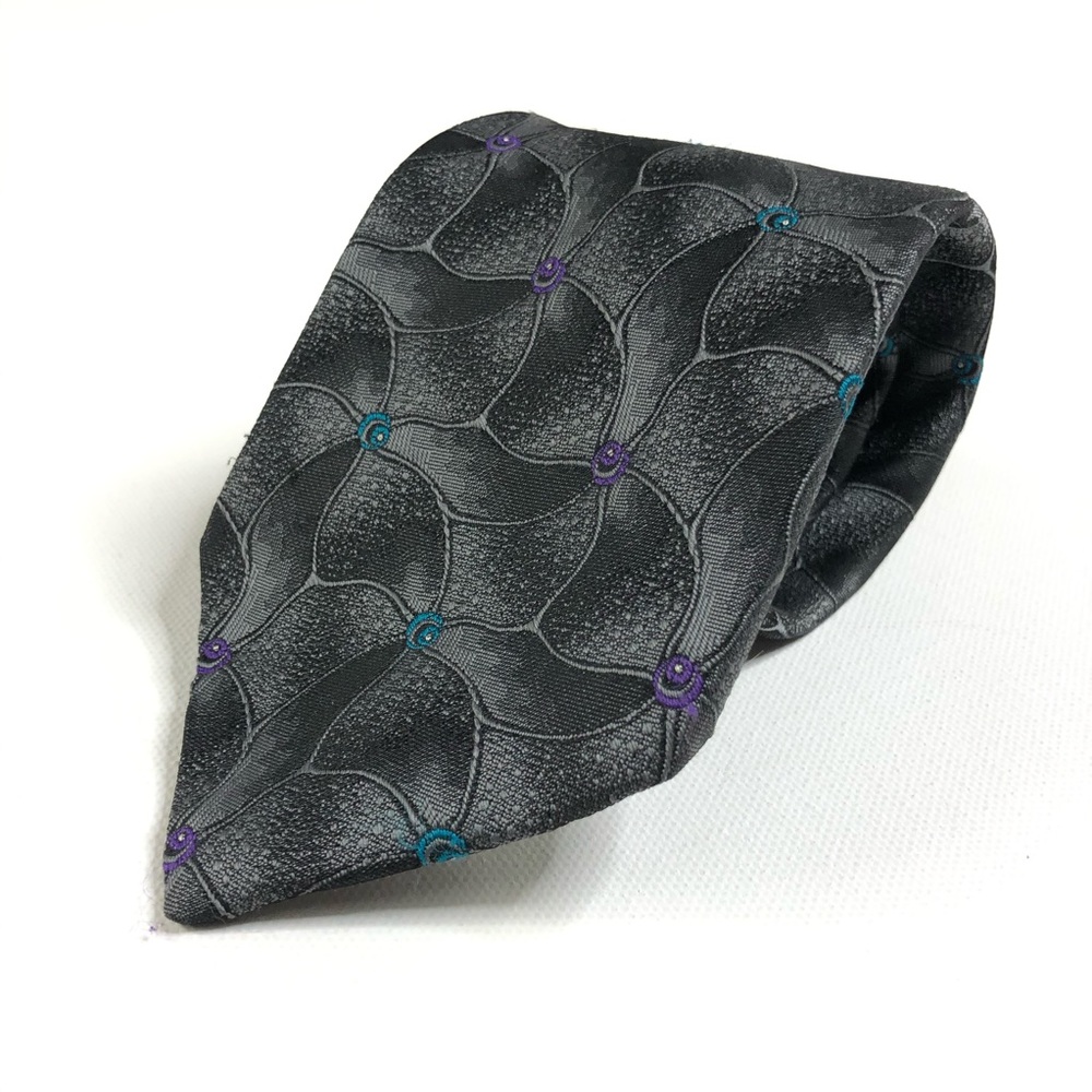 Yves saint Laurent Mens 100% silk necktie Gray